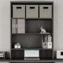Wide Dark Grey Wall Mounted Bookcase - Denver