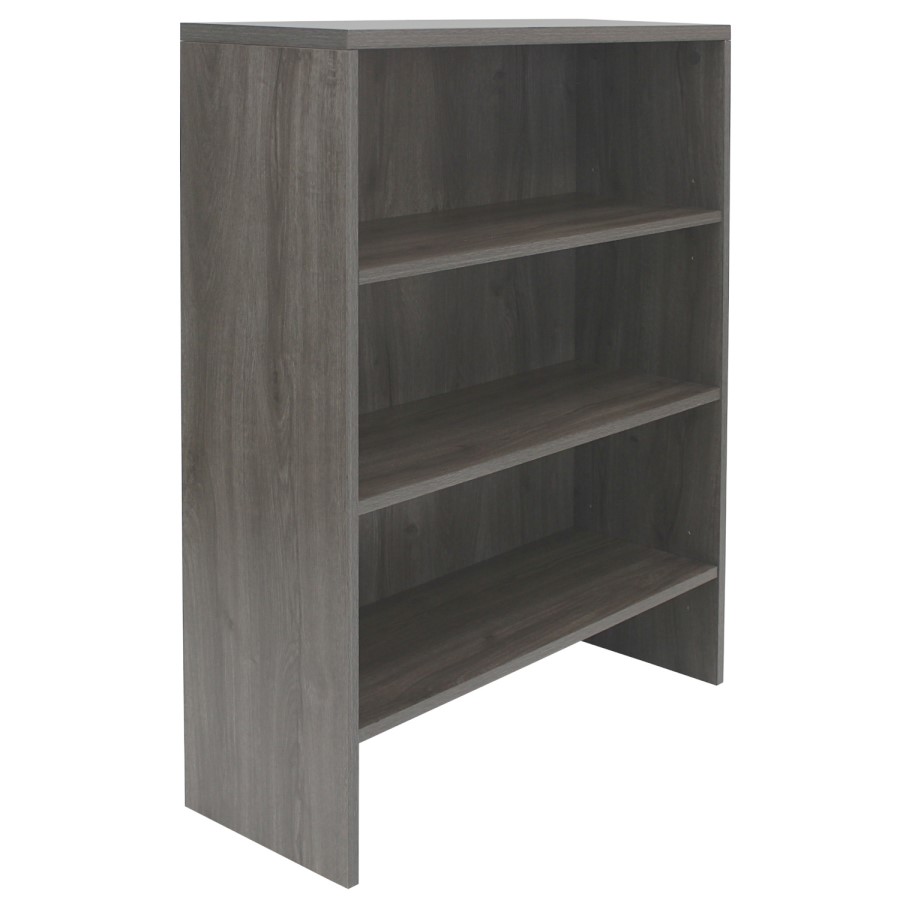 Wide Dark Grey Wall Mounted Bookcase - Denver