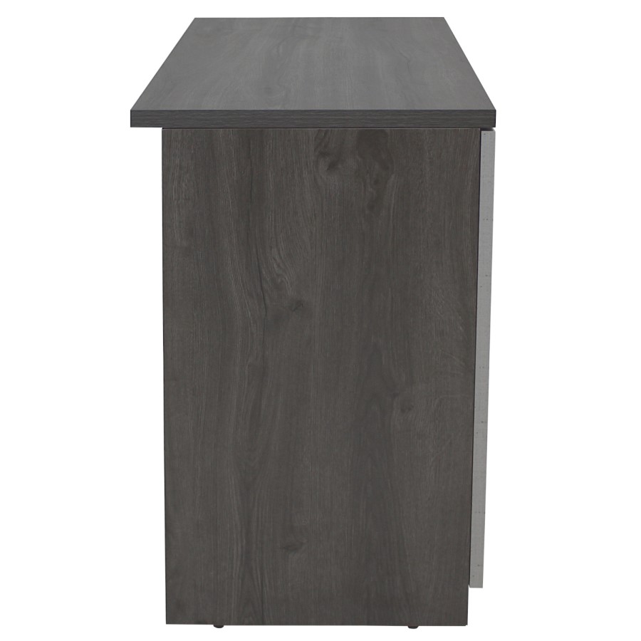 Denver 2 Door Cupboard - Smoked Oak with Stone Front