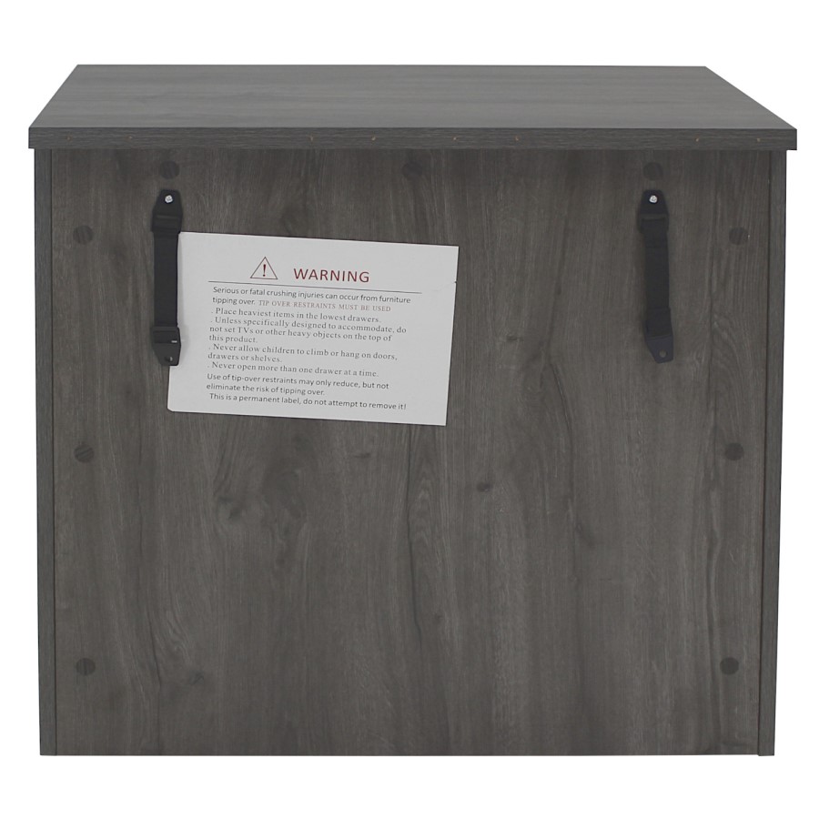 Denver 2 Door Cupboard - Smoked Oak with Stone Front