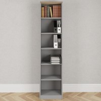 Denver Tall Narrow Bookcase - Light Grey