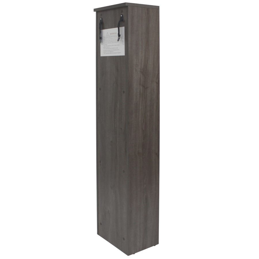 Denver Tall Narrow Bookcase - Smoked Oak