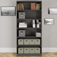 Tall Dark Grey Bookcase with Adjustable Shelves - Denver