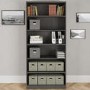 Tall Dark Grey Bookcase with Adjustable Shelves - Denver