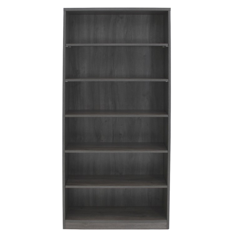 Tall Dark Grey Bookcase with Adjustable Shelves - Denver