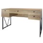 Light Oak Effect Office Desk with 5 Drawers - Denver