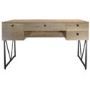 Light Oak Effect Office Desk with 5 Drawers - Denver
