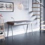 Walnut and Grey Office Desk with 2 Drawers - Denver