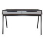 Walnut and Grey Office Desk with 2 Drawers - Denver