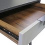 Walnut and Grey Office Desk with 2 Drawers - Denver