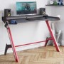 Black and Red Gaming Desk with 2 Tiers - Denver