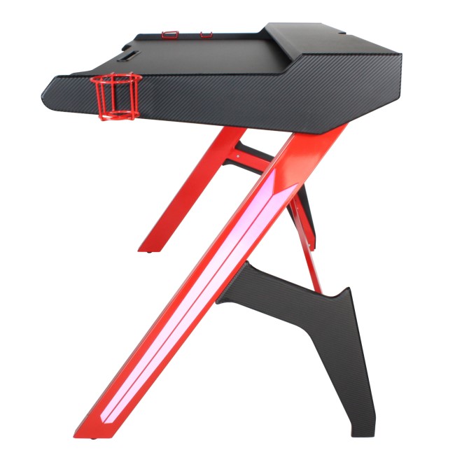 Black and Red Gaming Desk with 2 Tiers - Denver