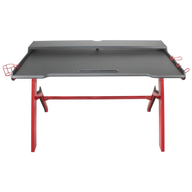 Black and Red Gaming Desk with 2 Tiers - Denver