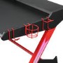 Black and Red Gaming Desk with 2 Tiers - Denver