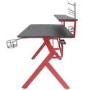 Black and Red Gaming Desk with Shelf and Cupholder - Denver