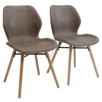 Denver Faux Leather Chair - Tan - Set of 2