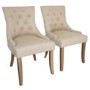 Set of 2 Beige Dining Chairs