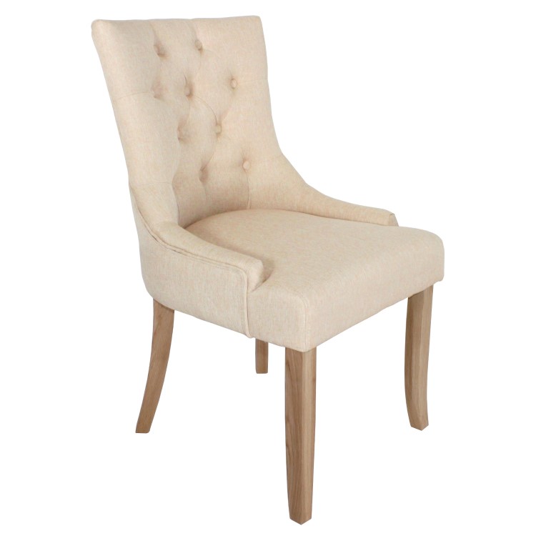 Set of 2 Beige Dining Chairs