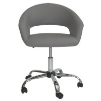 Grey PU Leather Tub Office Chair - Denver