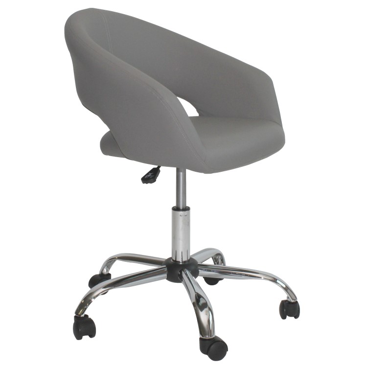 Grey PU Leather Tub Office Chair - Denver