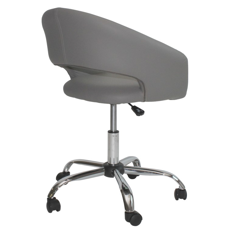 Grey PU Leather Tub Office Chair - Denver