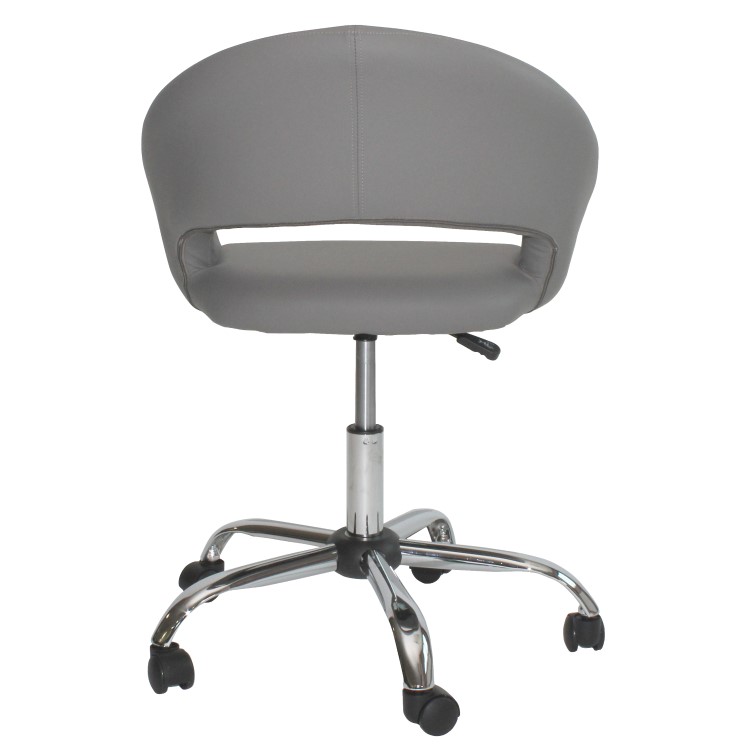 Grey PU Leather Tub Office Chair - Denver