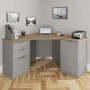 Light Grey Corner Desk 1 Door Cabinet & Filing Cabinet Set - Denver