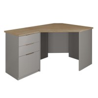 Light Grey Corner Desk & Filing Cabinet Set - Denver