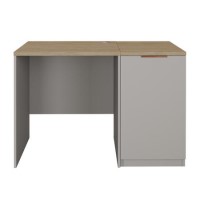 Light Grey Small Desk & 1 Door Cabinet Set - Denver