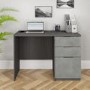 Smoked Oak Small Desk & Filing Cabinet Set -  Denver