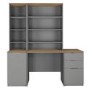 Light Grey Medium Desk 1 Door Cabinet Filing Cabinet & 2 Bookcase Set - Denver