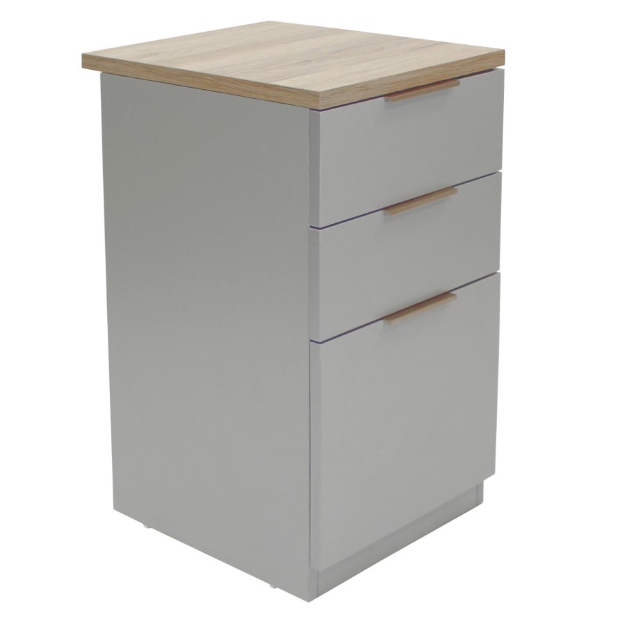 Light Grey Medium Desk 1 Door Cabinet Filing Cabinet & 2 Bookcase Set - Denver