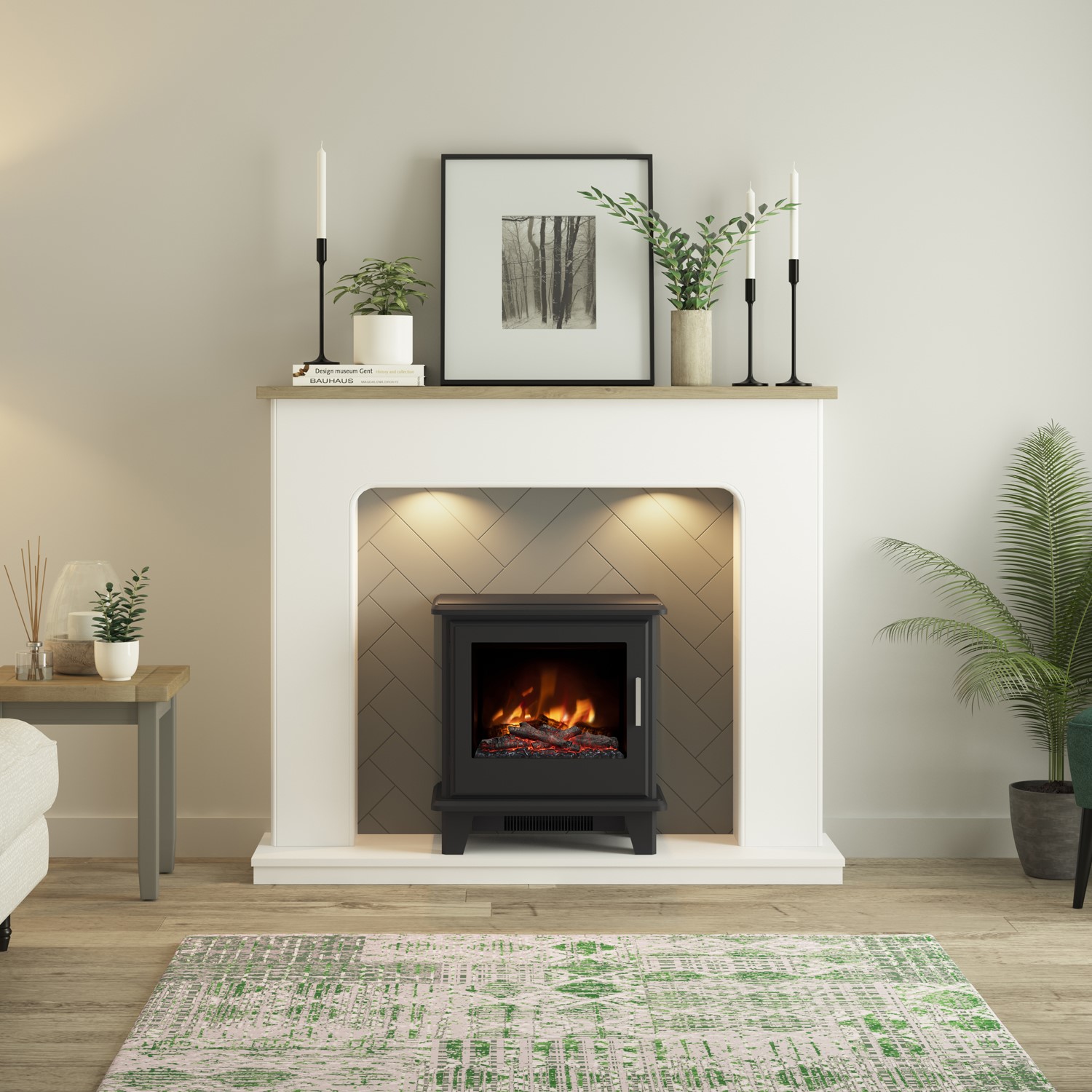 Read more about Be modern 54 electric suite with black colman stove and flue sennen