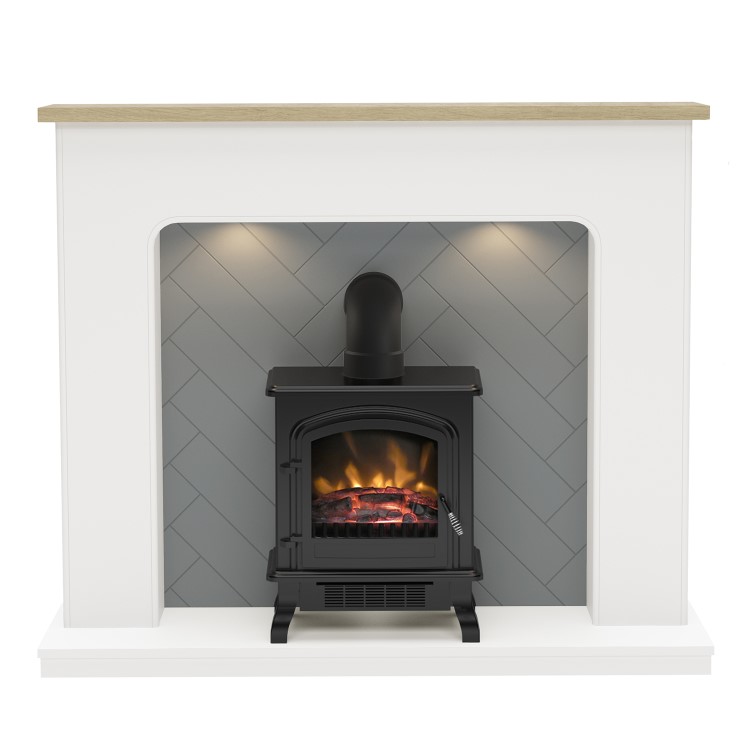 Be Modern 54" Electric Suite with Black Colman Stove and Flue - Sennen