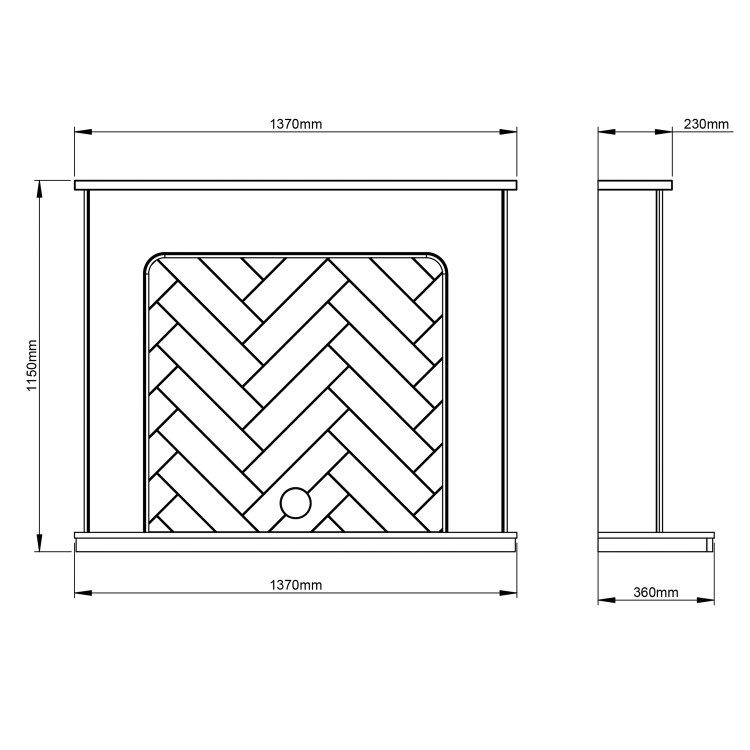 Be Modern 54" Electric Suite with Black Colman Stove and Flue - Sennen