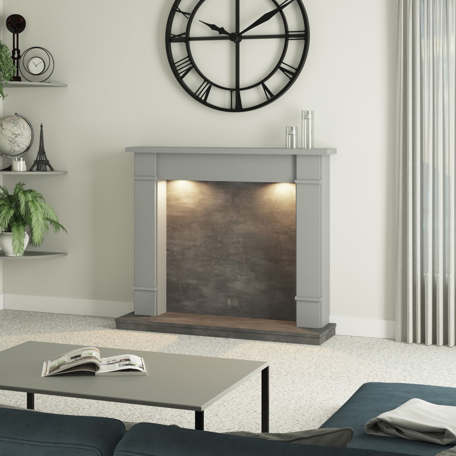 Be Modern 48" Inglenook Surround Only in Dark Grey - Cheshire