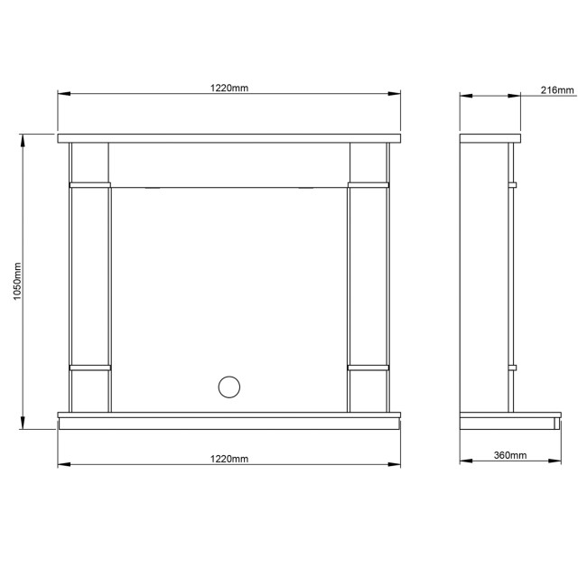 Be Modern 48" Inglenook Surround Only in Dark Grey - Cheshire