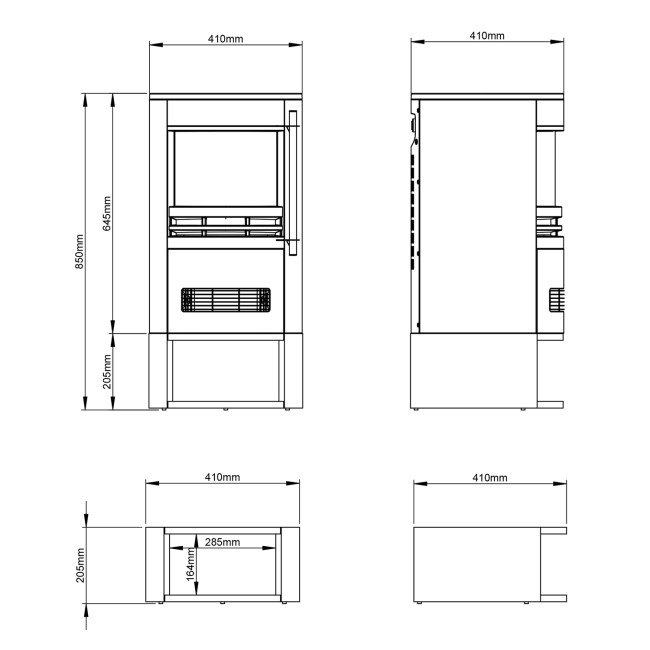 Be Modern Tunstall Electric Cylinder Stove with Log Store