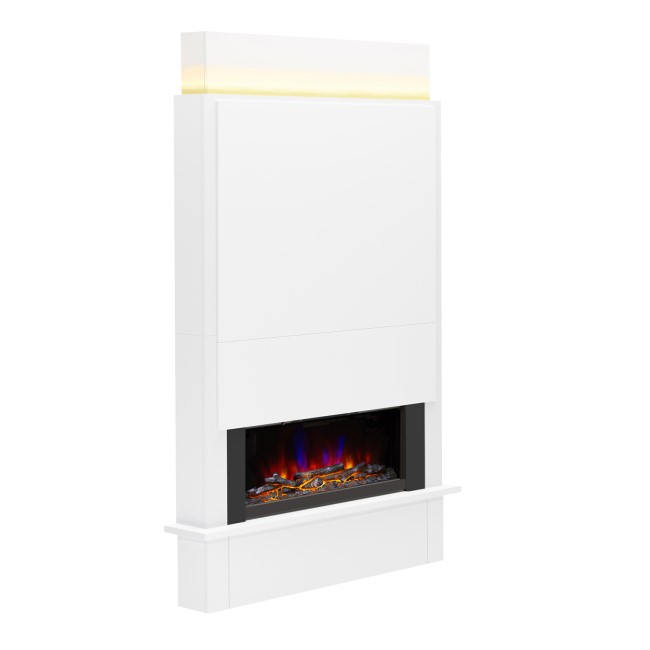 Be Modern Oxton White Media Wall Suite in Ash White 63 Inch