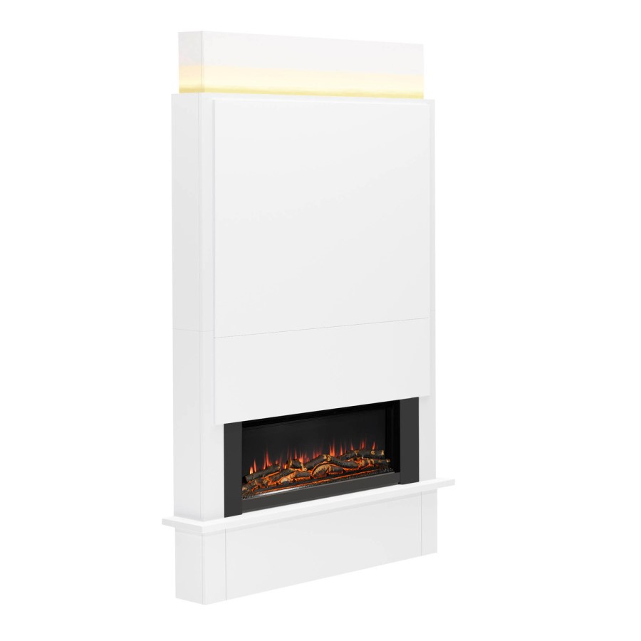 Be Modern Oxton White Media Wall Suite in Ash White 63 Inch