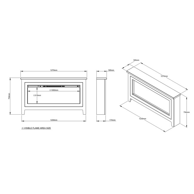 Be Modern Poulton White Freestanding Electric Fireplace Suite with Realistic Log Fuel Bed