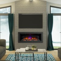 Be Modern 45" Wall Inset Electric Fire with Black Trim - Avella Grande
