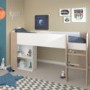 White and Oak Mid Sleeper Cabin Bed with Storage - Shelter - Kids Avenue