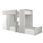 White and Oak Bunk Bed with Wardrobe and Storage Drawers - Barca - Kids Avenue