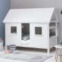 White Wooden House Cabin Bed - Nordic - Kids Avenue
