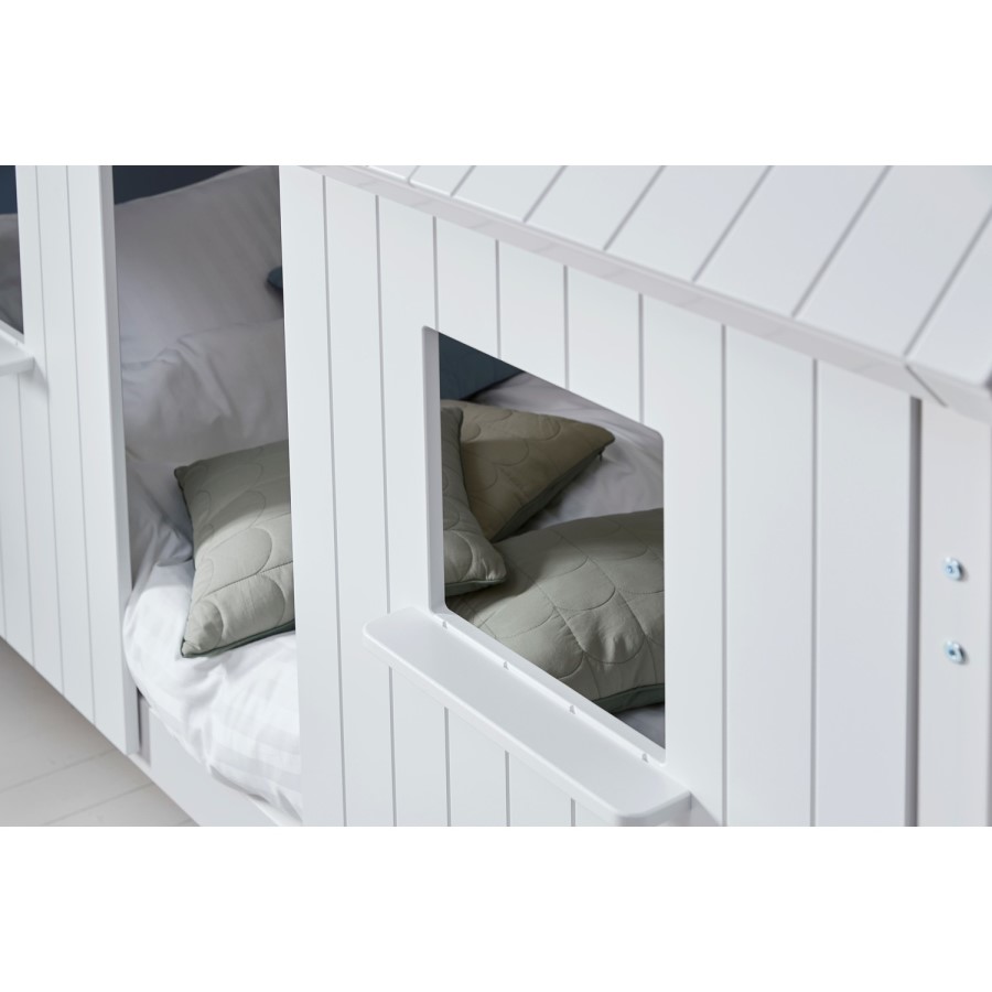 White Wooden House Cabin Bed - Nordic - Kids Avenue