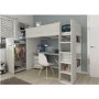 High Sleeper Loft Bed with Desk and Wardrobe in White Oak - Tarragona - Kids Avenue
