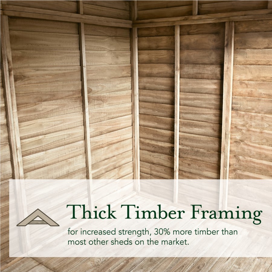 Forest Overlap Dip Treated 6x4 Apex Shed - No Window