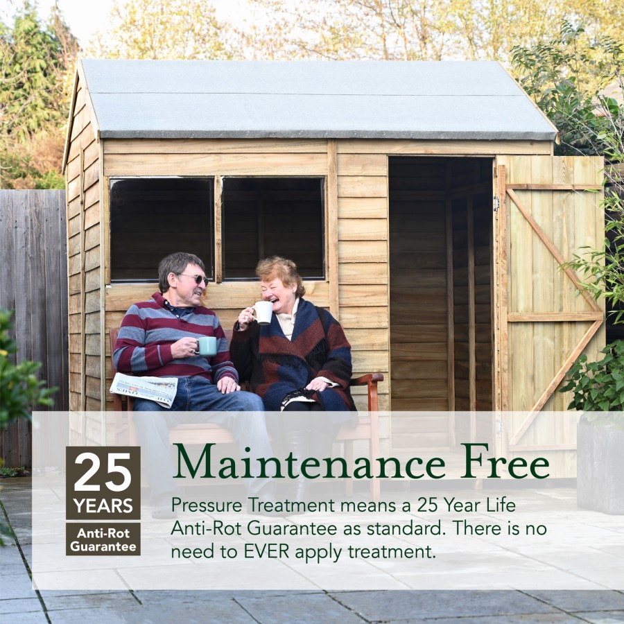 Forest Overlap Dip Treated 6x4 Apex Shed - No Window
