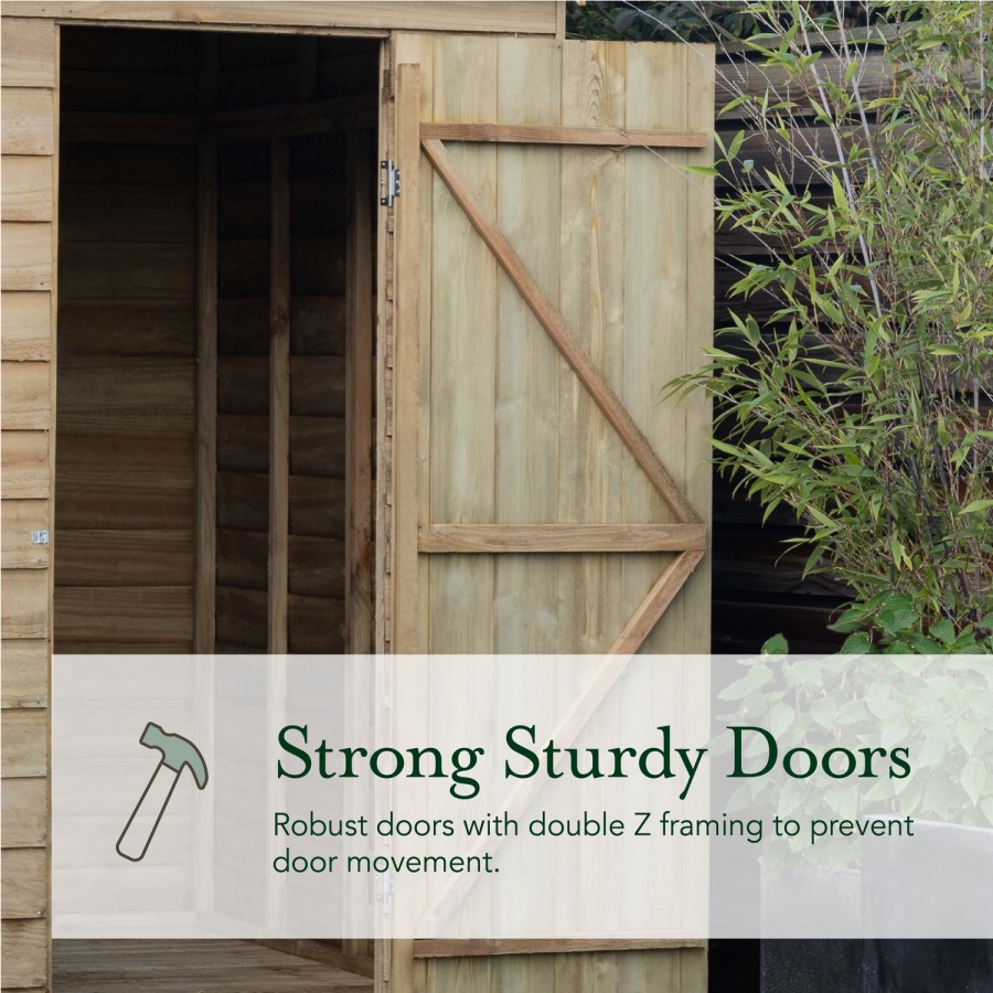 Forest Overlap Dip Treated 6x4 Apex Shed - No Window